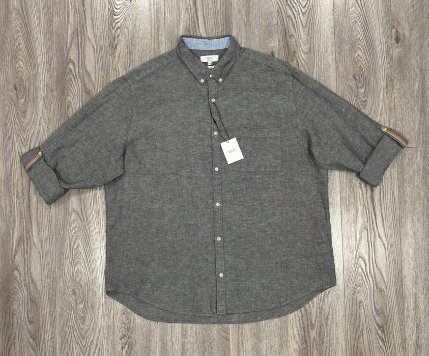 Next 2XL Льняная Мужская Regular рубашка льна лен сорочка XXL льняна 2