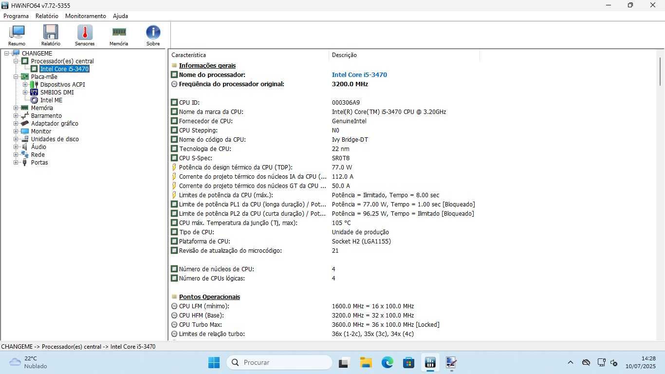Computador DI i5 com SSD e Windows 11 PRO