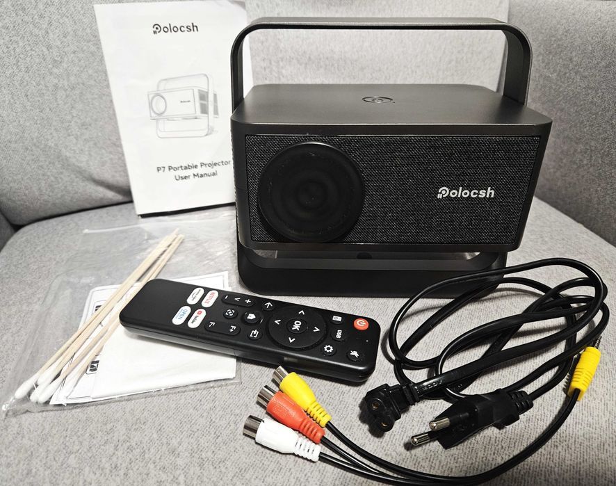 POLOCSH P7 Mini Projektor 1500 ANSI 1080P FHD 4K WIFI6 BT Kino Domowe