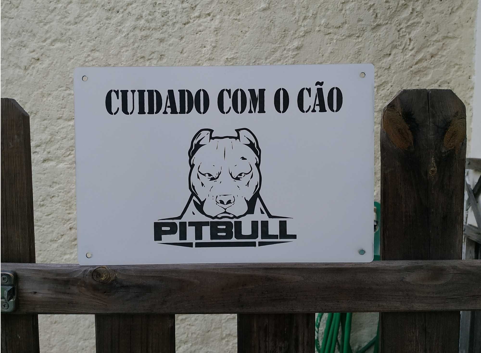 Placa sinalética personalizada "cuidado com o cão" qualquer raça