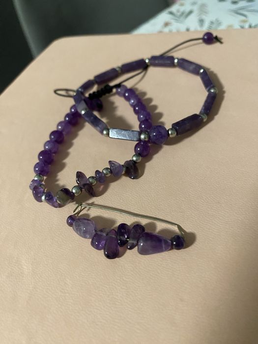 Набір з натурального аметисту