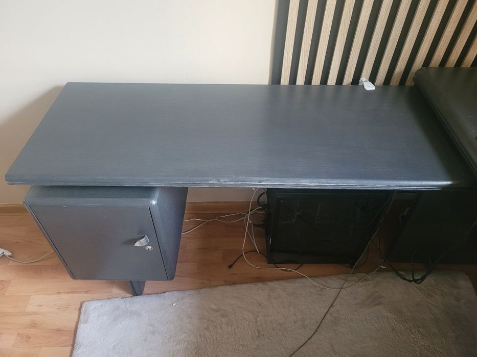 Biurko narożne drewniane