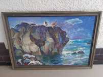 Картина Генриха Нечипоренко "Камни в Гурзуфе". 1993год. 60х40. Холст/м