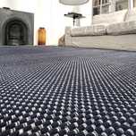 Dywan 200x330 cm, 100% bawełna, granatowo-kremowa plecionka