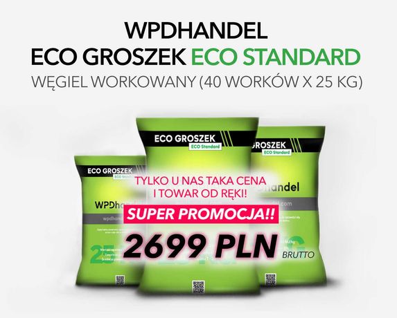 Promocja! Ekogroszek polski Eco Standard Teraz promocyjnie niskie ceny
