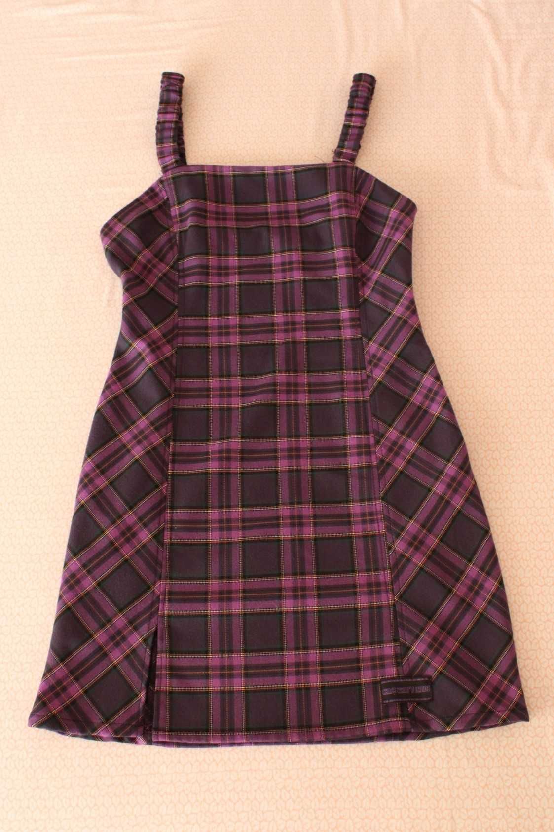 Vestido xadrez Bershka, tamanho S