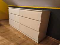 Komoda KULLEN IKEA, 6 szuflad, biała, 140x72 cm