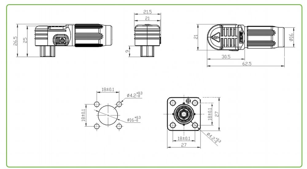 Роз'єм силовий для АКБ CN06, CN08-SW, 120A, 200A комплект