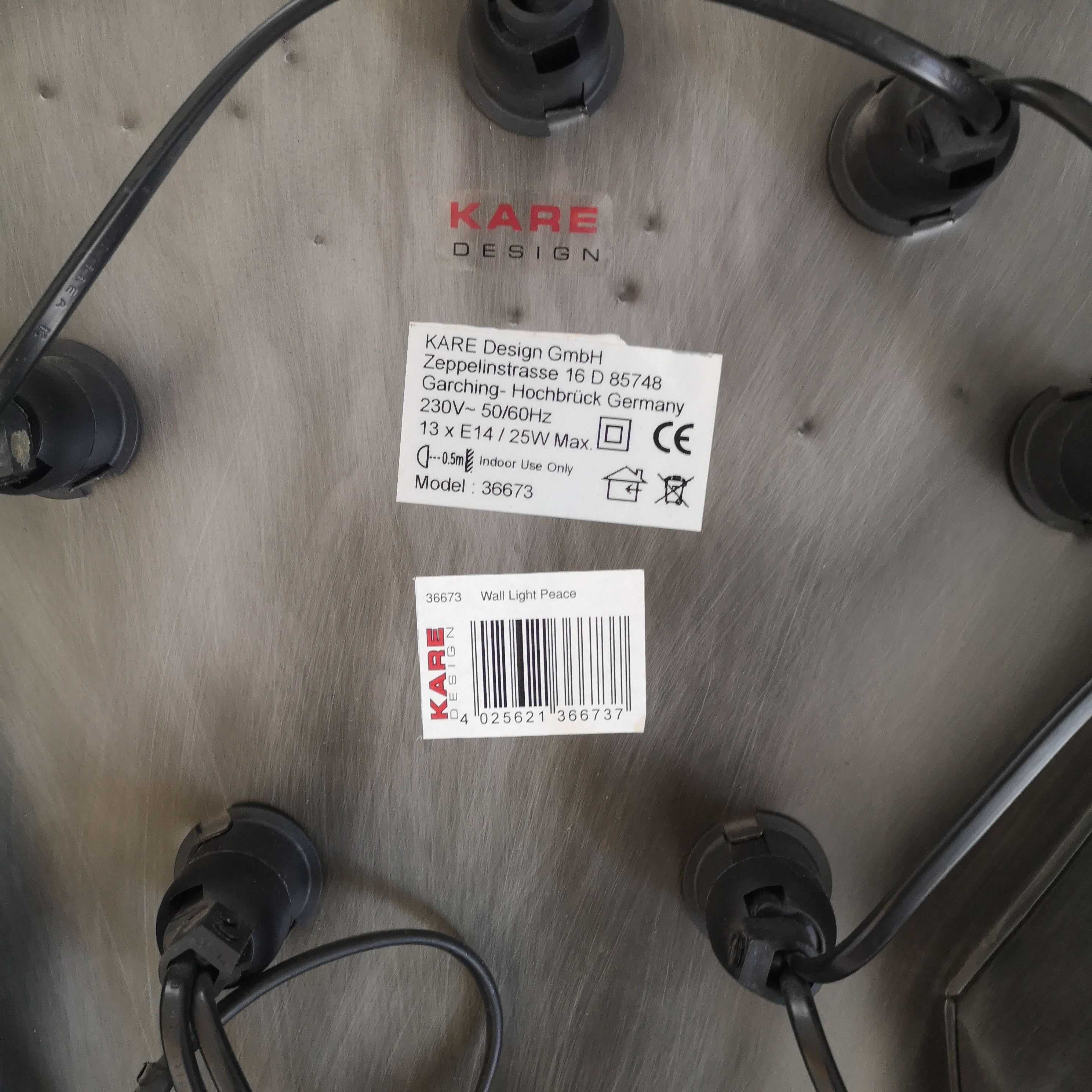 Lampa ścienna kinkiet Kare Design PEACE 40X71 metalowa e14