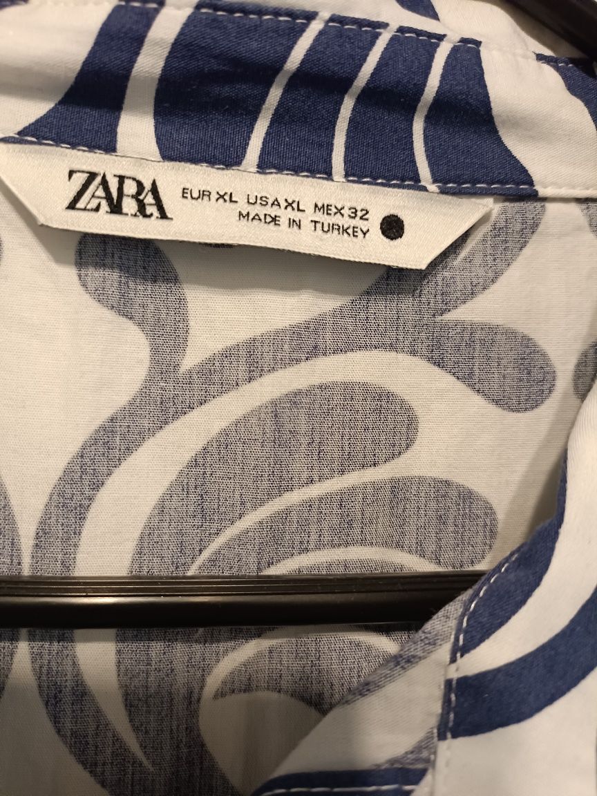 Sukienka koszulowa z falbanką wzór Boho r. XL Zara