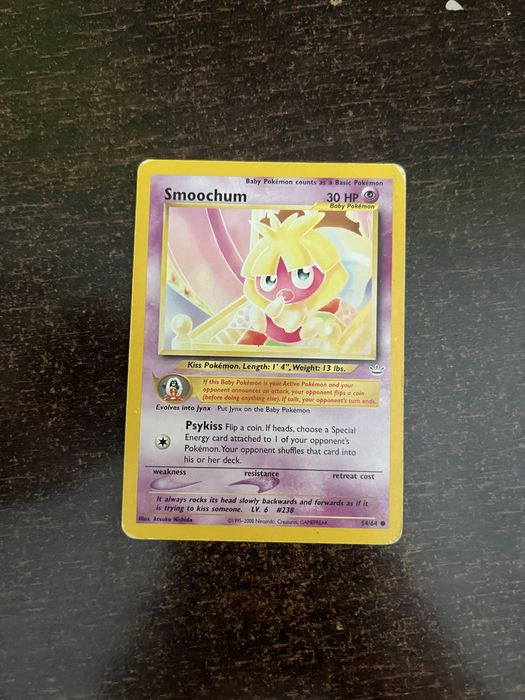 Karty pokemon oryginalne starsze vintage Smoochum Neo