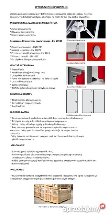 Drzwi Dwuskrzydłowe Stalowe Techniczne Metalowe Uniwersalne 120 cm