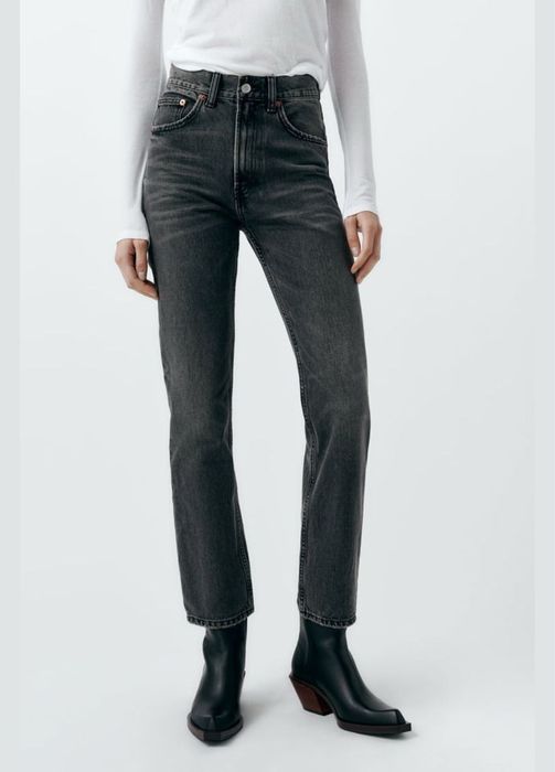 Джинси zara straight fit прямі з високою посадкою