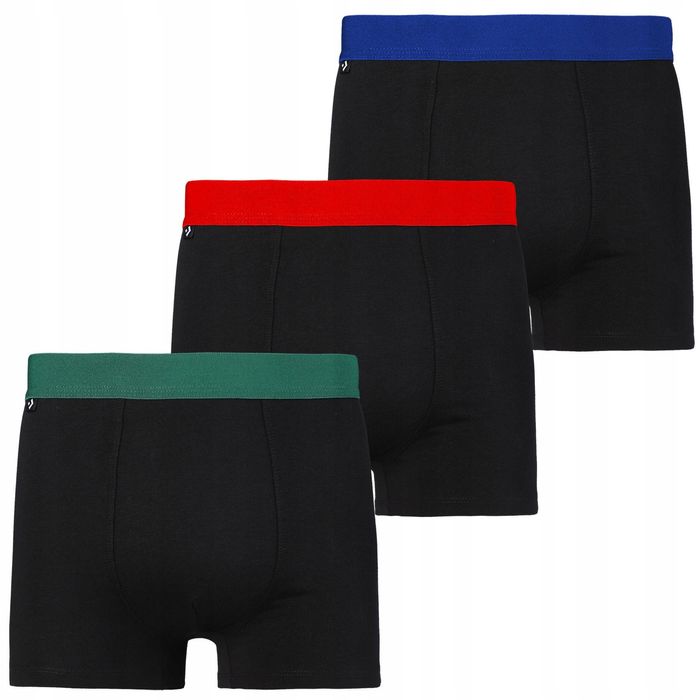 Bokserki Męskie Bawełna Gładkie Klasyczne Dopasowane Moraj Z 3-Szt M