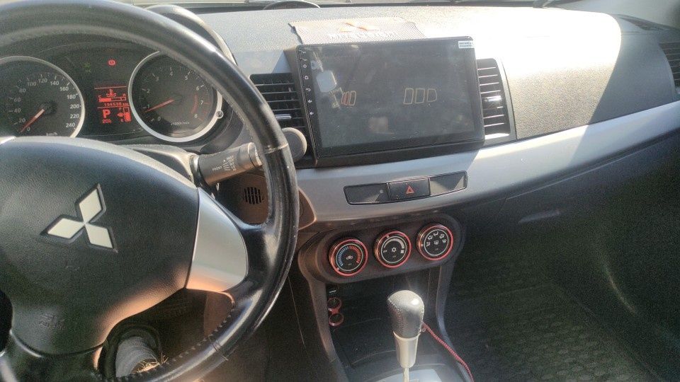 Магнитола Mitsubishi lancer x, android, под камеру заднего вида