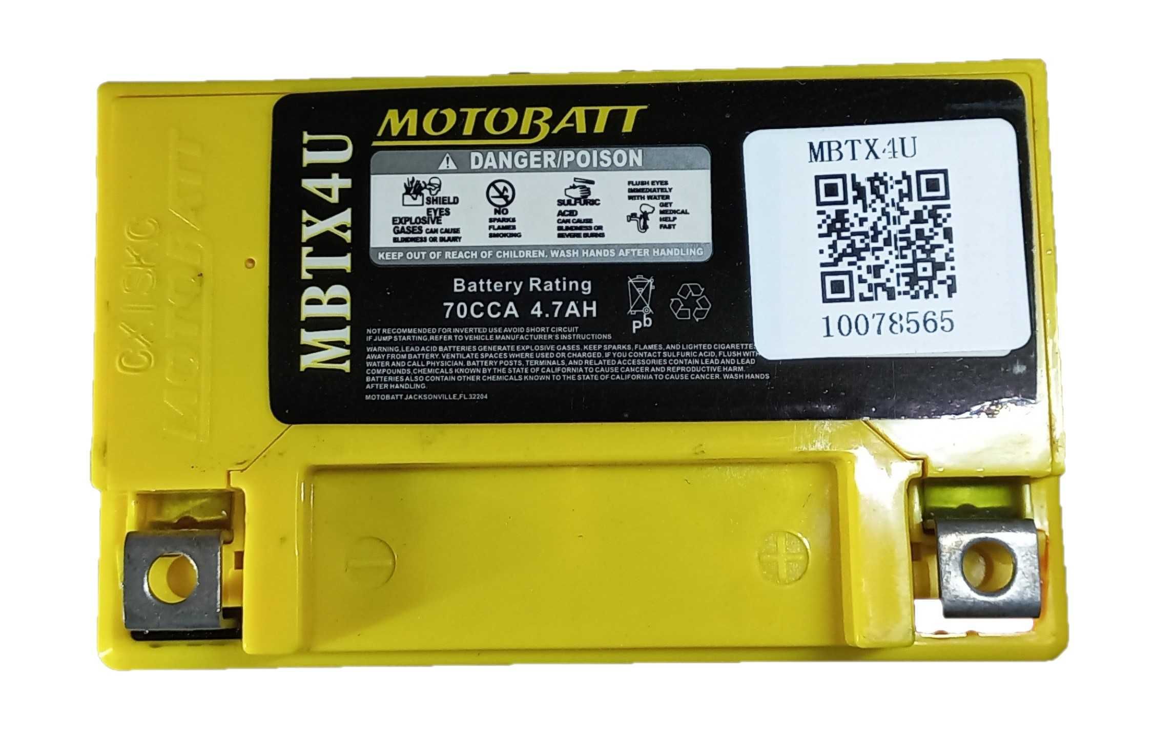 Akumulator motocyklowy żelowy MOTOBATT 12V MBTX4U ytx4l-bs