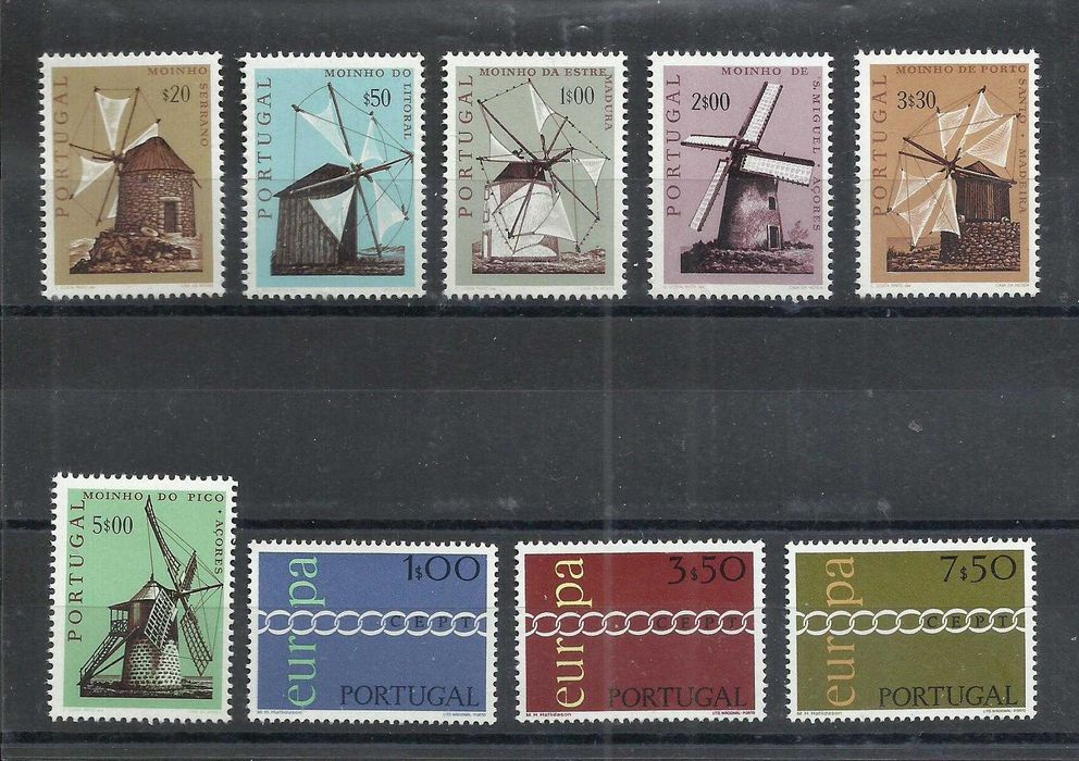 Selos portugueses – Ano completo de 1971, 35 selos como novos