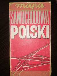 Samochodowa Mapa Polski z 1979 roku