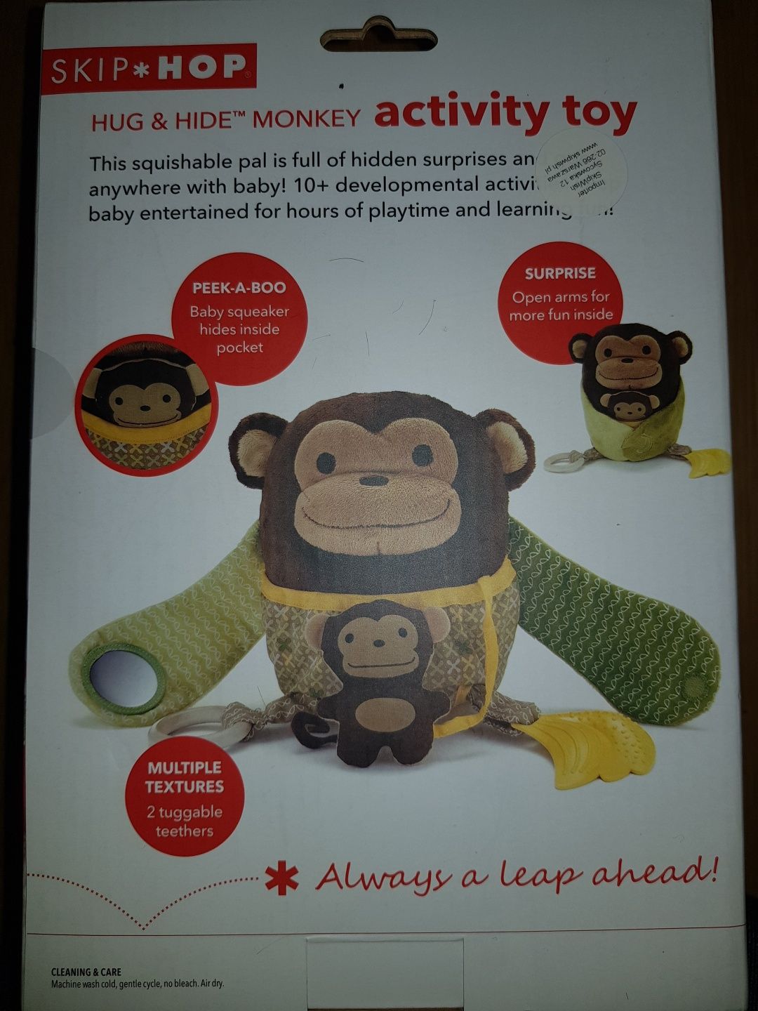 Sensoryczna zabawka (przytulanka) małpka Skip Hop huge&hide