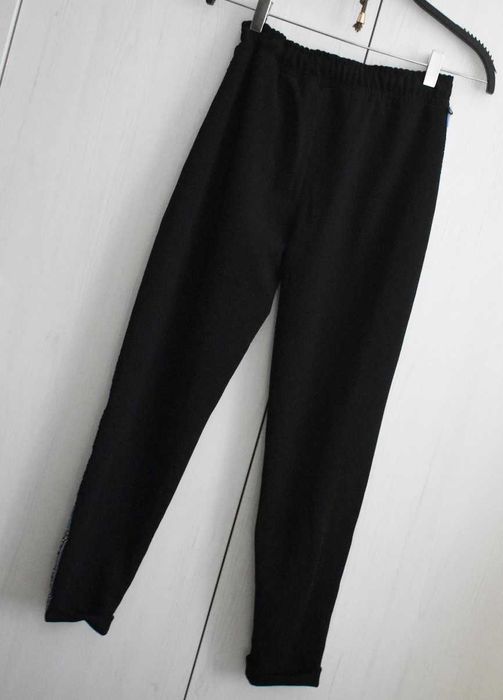 Spodnie dresowe dresy S zwężane lampasy rurki slim materiałowe sportow