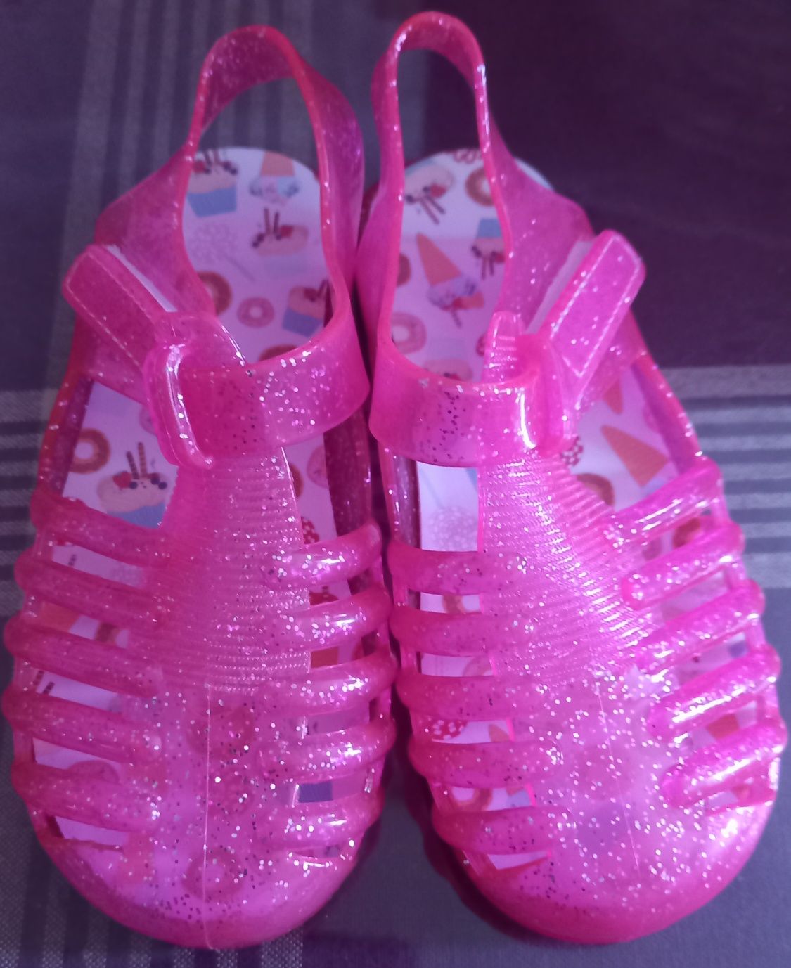 Nowe różowe gumowe sandalki dziewczece 28 (27) (17 cm)