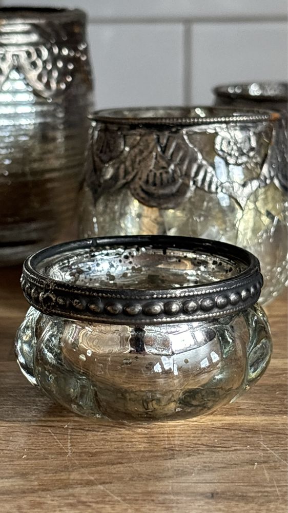 Zestaw świeczników tealight szklanych 6 sztuk