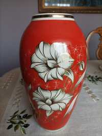 Duży wazon PRL ręcznie malowany wazon 30 lat PBR