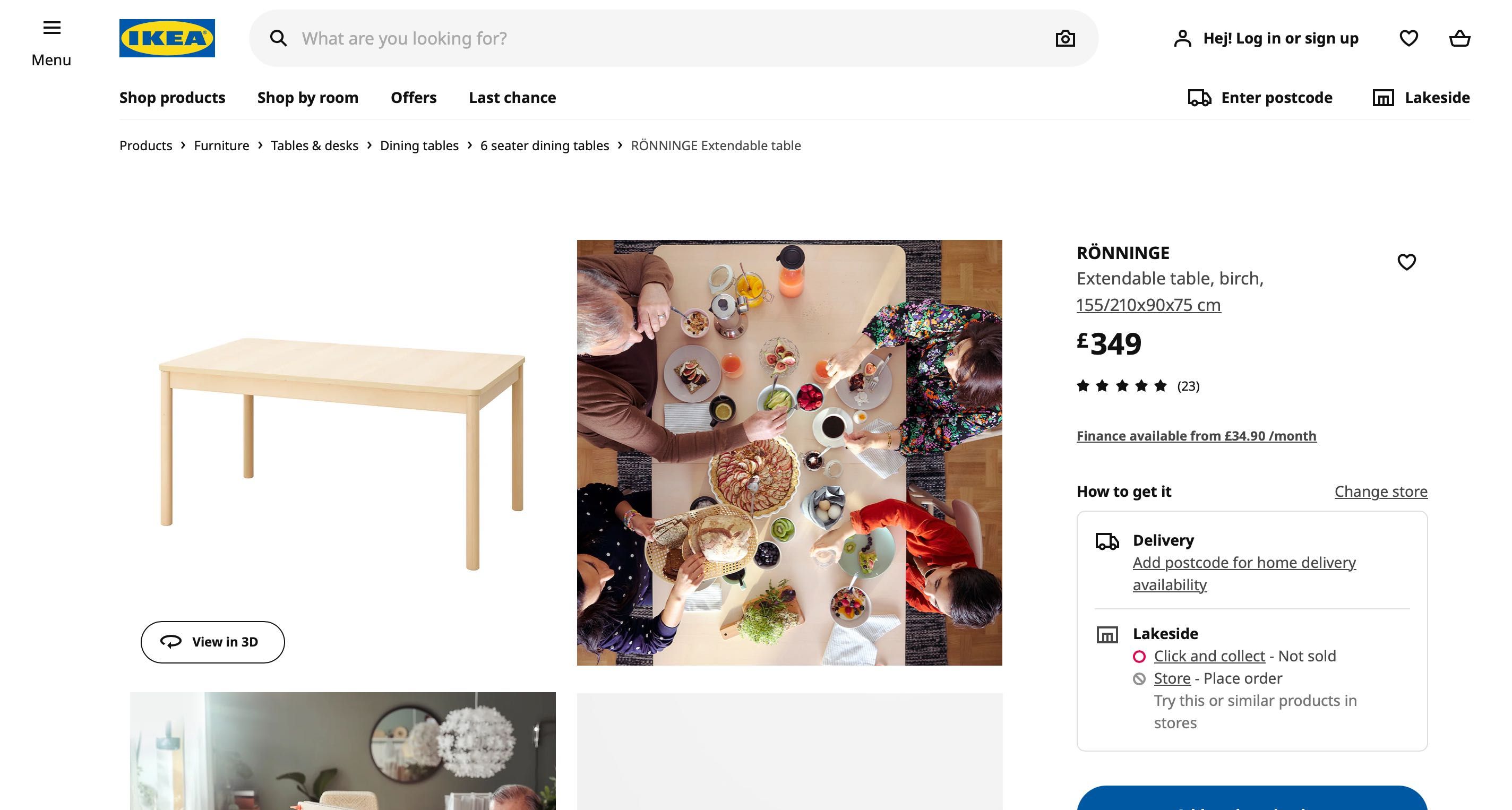 Stół Ikea RONNING 4/8 osób 155 / 210x90x75 cm BRZOZA Nowy