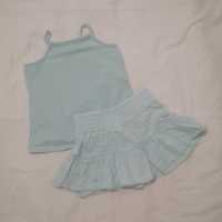 Conjunto saia e blusa azul 2-3 anos