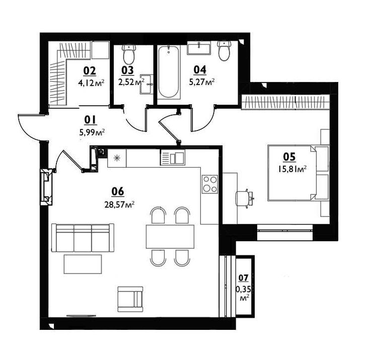 Продаж 1-кімнатної квартири 62 м2 під єОселю в ЖК City lake