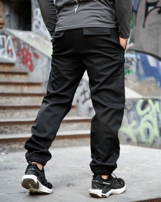 Чоловічі осінь карго штани софтшел lion Чорний