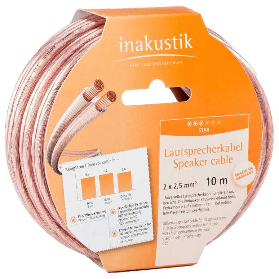 Inakustik STAR 2,5mm2 porządne kable głośnikowe Germany cena za 5m