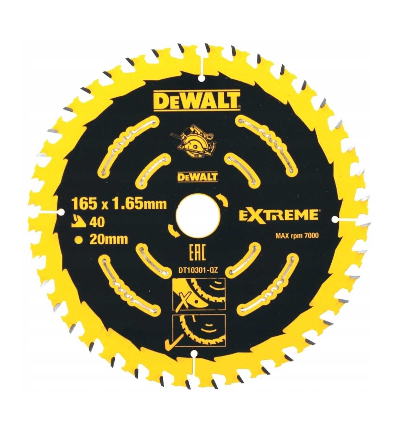 DeWalt Tarcza 40 Zębów do Drewna 165 mm Pilarska Otwór 20 mm Extreme