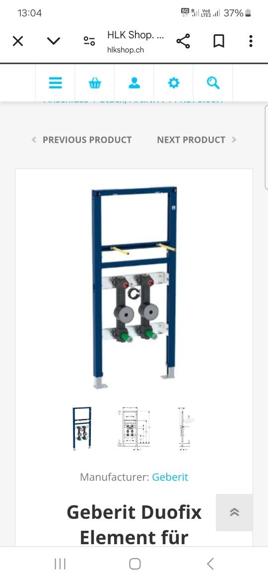 Geberit Duofix do umywalki