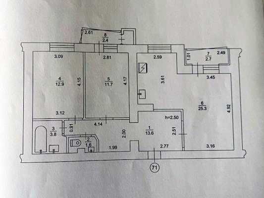3-кімнатна квартира по проспекту В. Лобановського, 14
