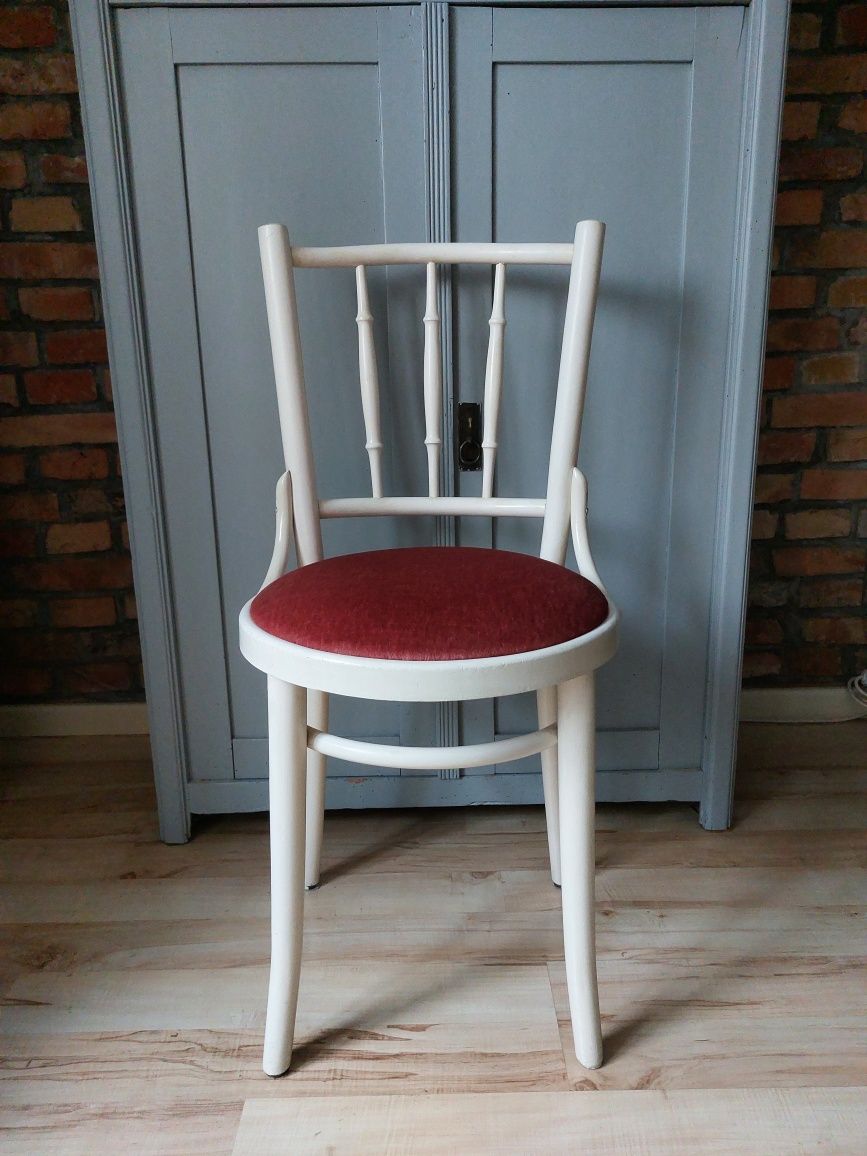 krzesło gięte A-8145/14 vintage PRL tapicerowane drewniane