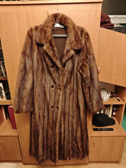 Naturalne futro damskie – rozmiar M, brąz, luksusowy klasyk