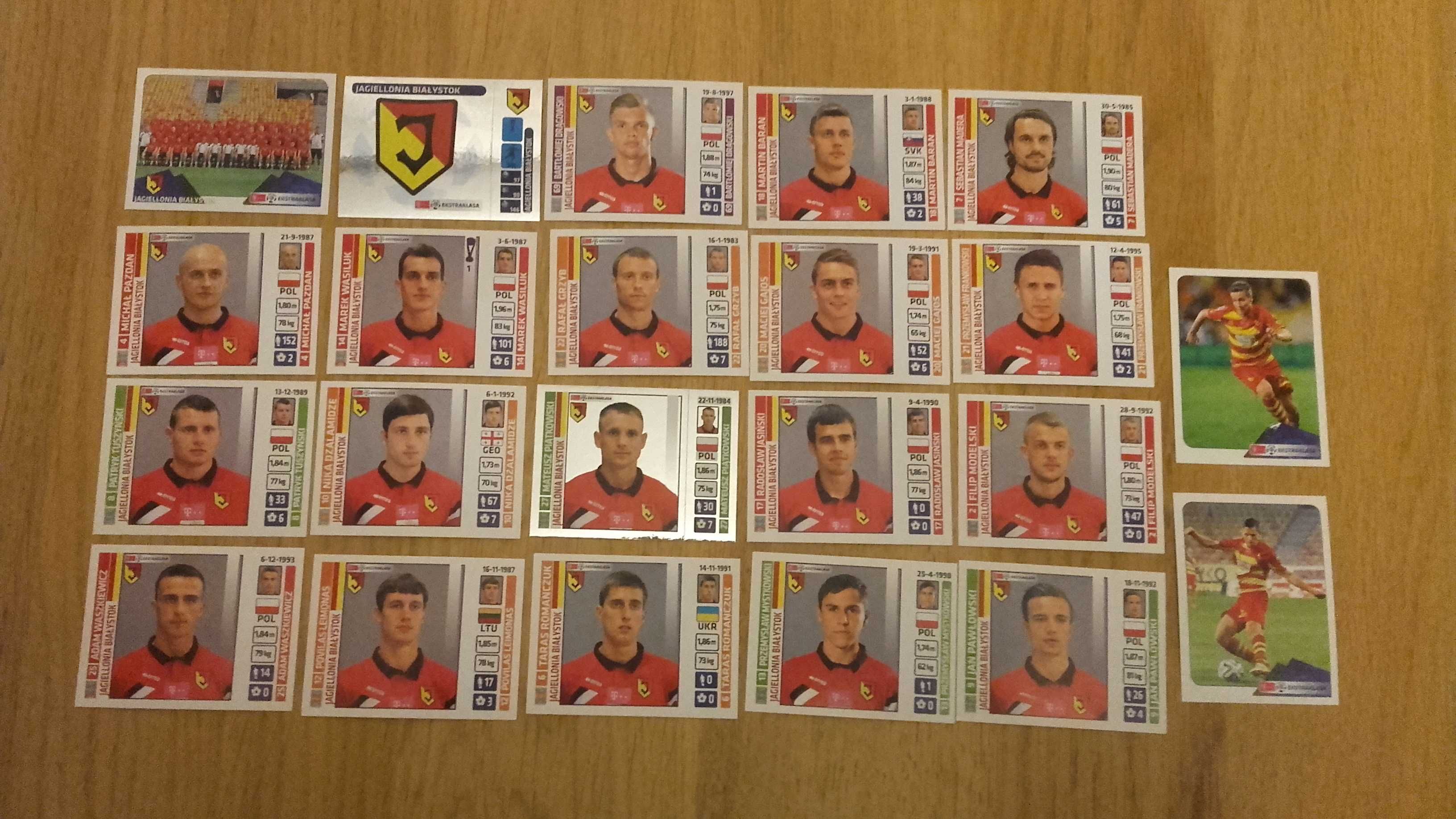 panini naklejki ekstraklasa 2015 jagiellonia białystok komplet