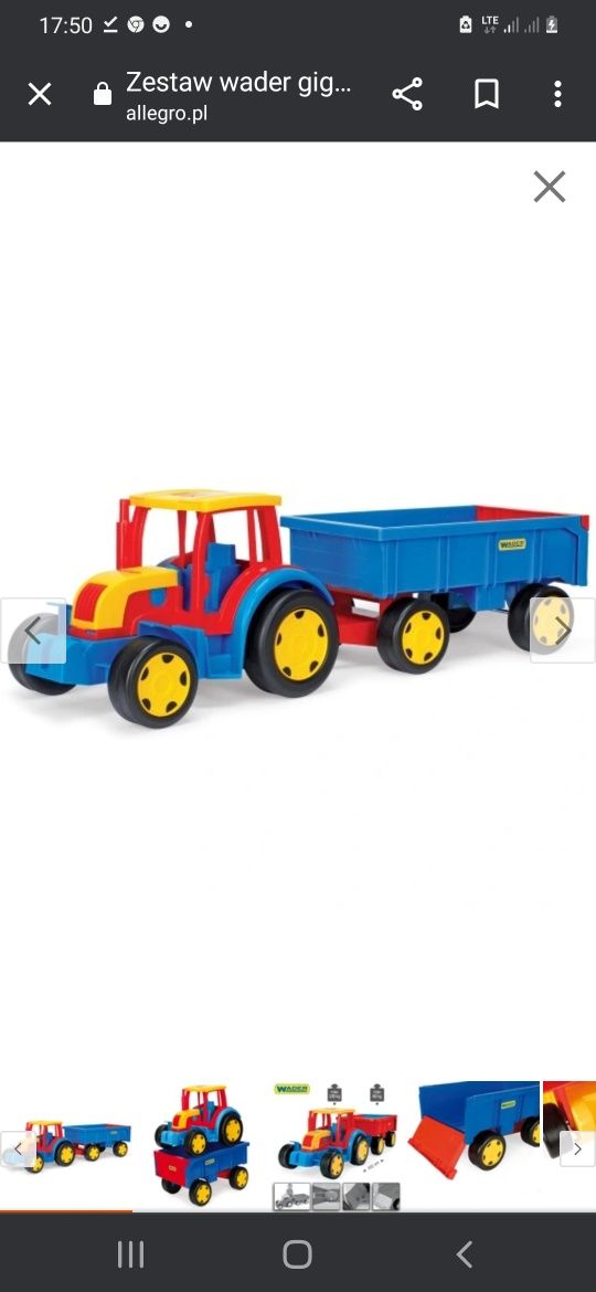 Zabawka WADER Wywrotka Gigant TRUCK/ Traktor przyczepa