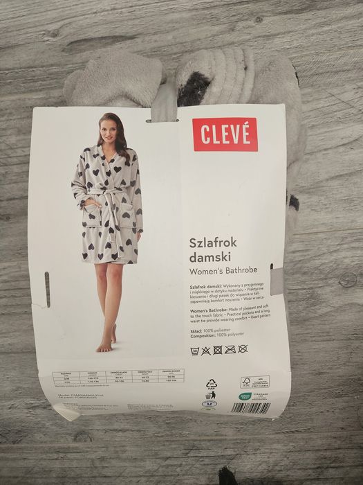 Szlafrok damski S/M. Serduszka, misiowy :)
