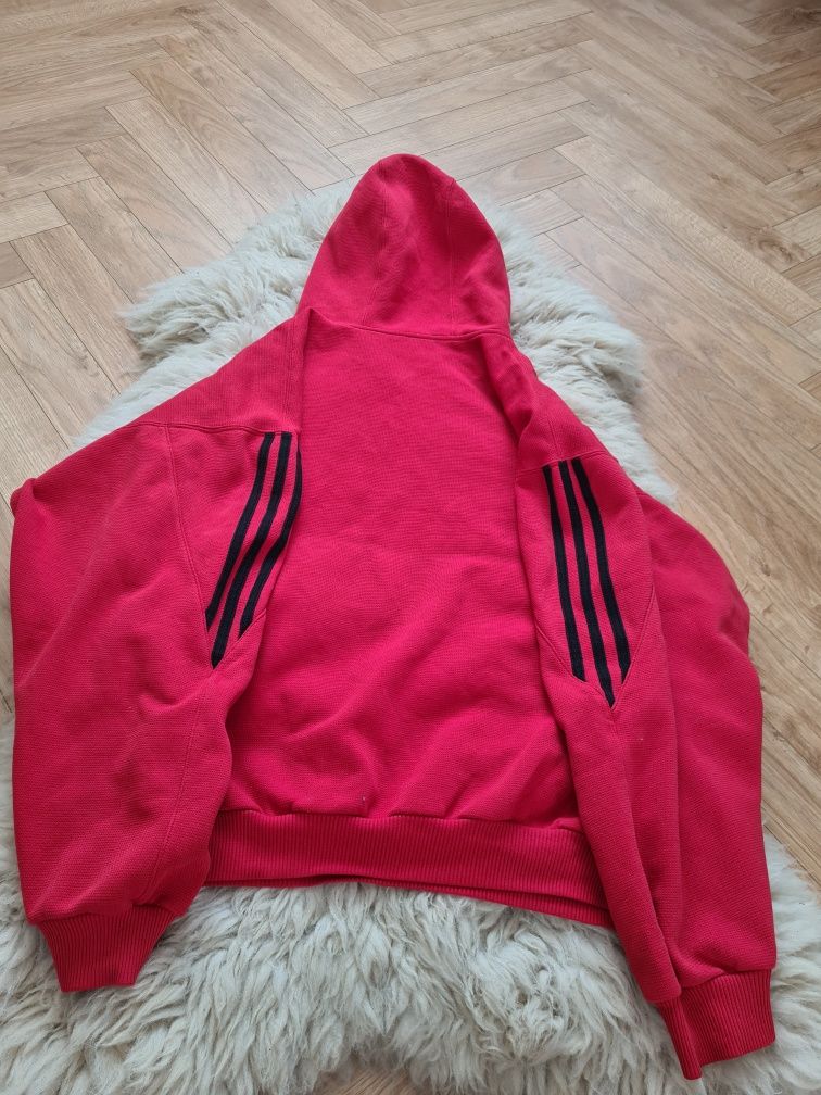 Bluza kangurka Adidas czerwona M 38 lata 90te bawełna unisex