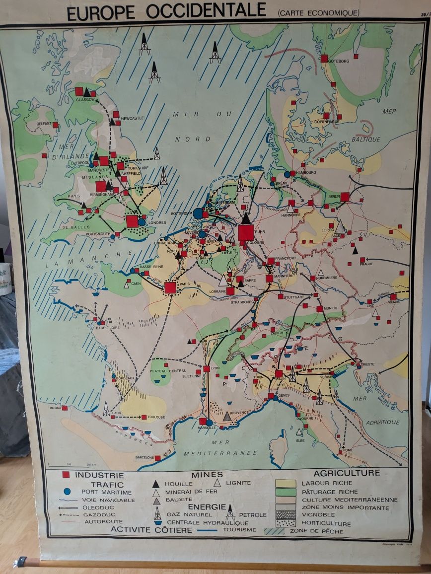 Retro duża stara mapa Europy