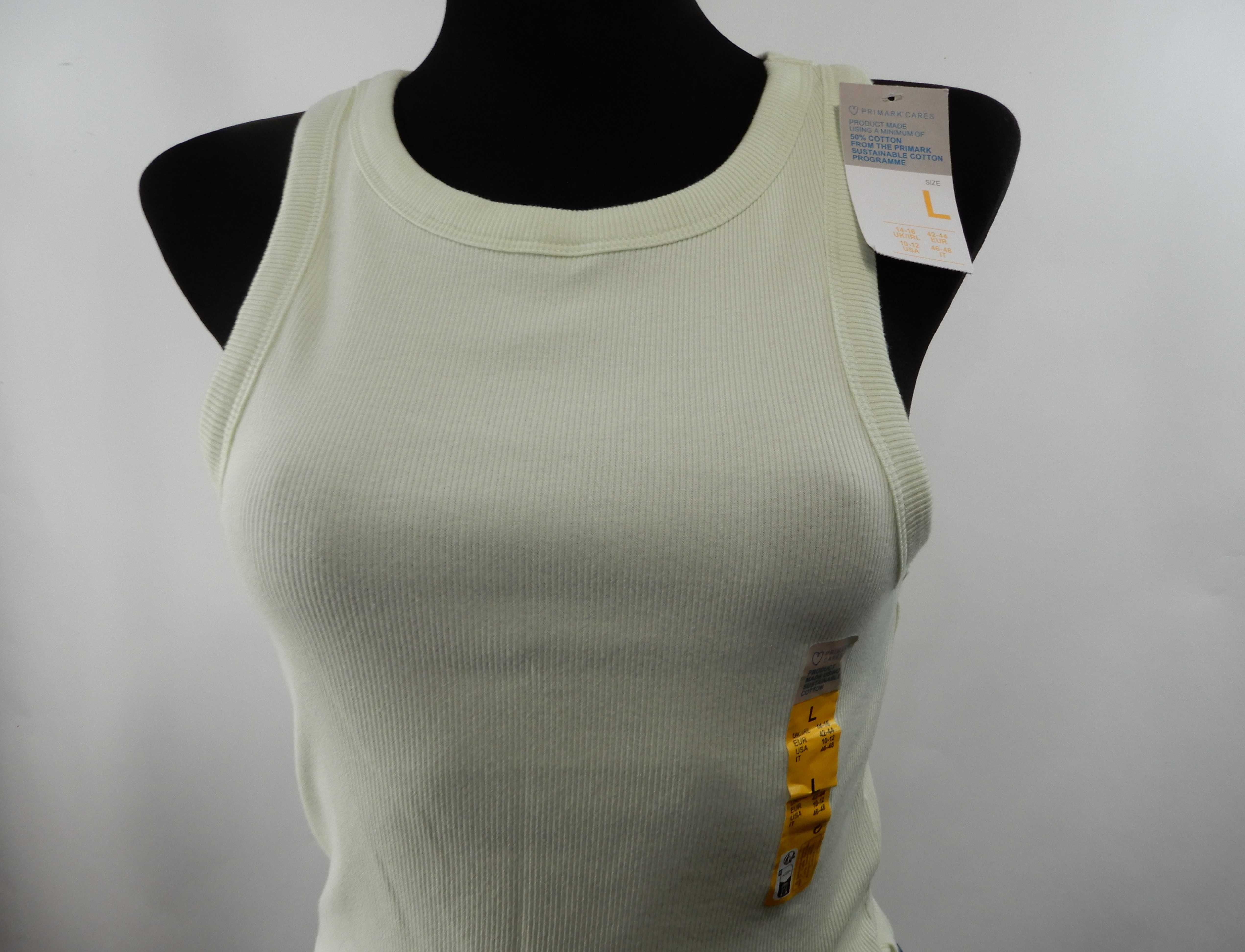 Top na ramiączkach bluzka limonkowa bawełna Primark 42 44 XL XXL