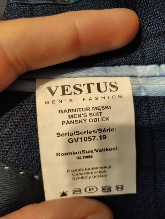 Sprzedam garnitur w kratę 182cm