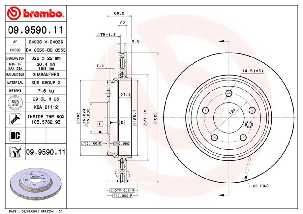 Kit discos de travão para BMW série 3 (E46) ** NOVOS **