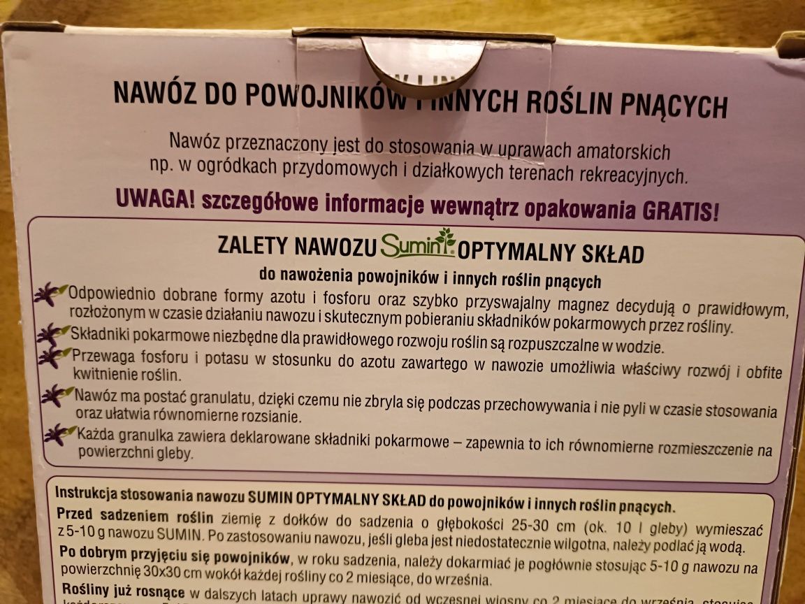 SUMIN nawóz do POWOJNIKÓW i innych roślin pnących 1 kg