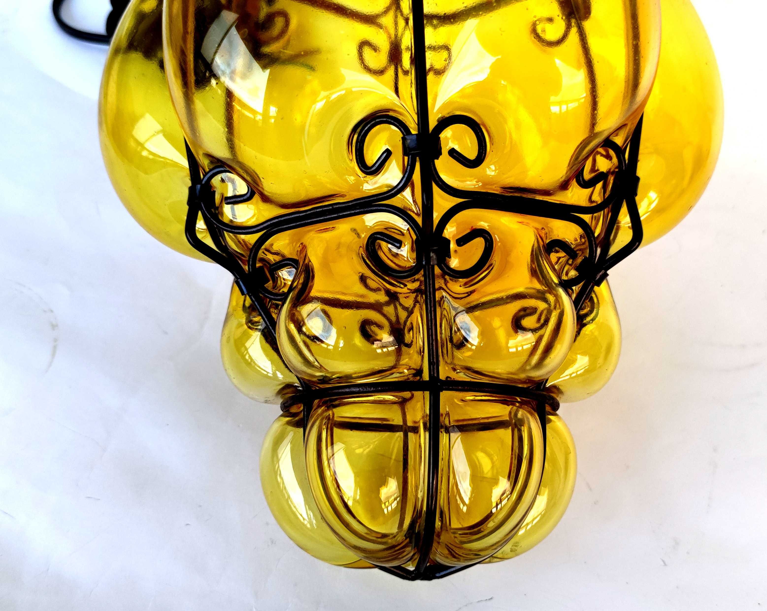 Piękna wisząca, wenecka lampa Murano.