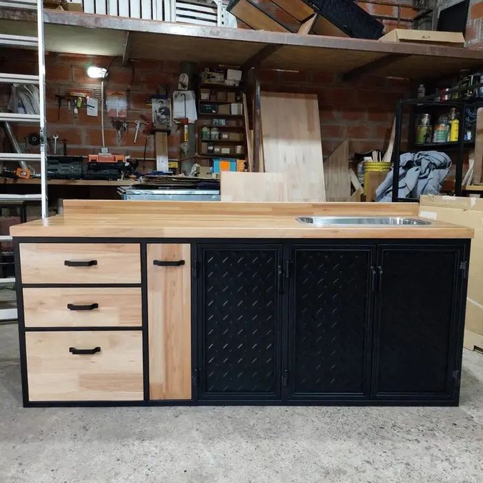 Szafka kuchenna dolna w stylu LOFT pod zlew.