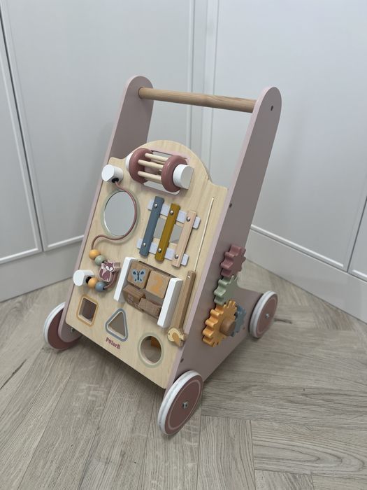 Drewniany Pchacz Chodzik Jeździk Różowy PolarB