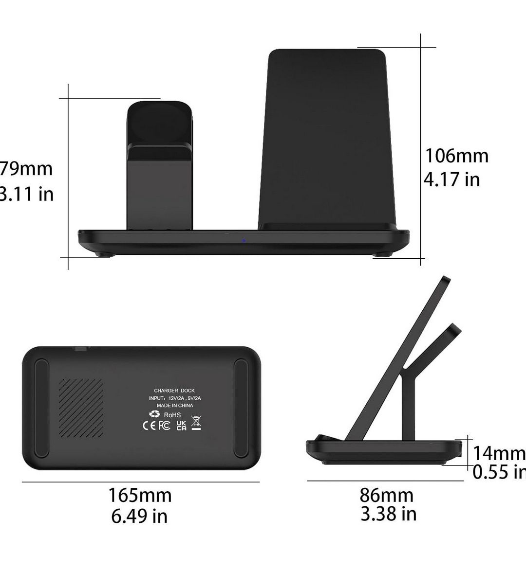 PDKUAI Stacja ładująca 3 w 1 do Apple Wireless Charger do iPhone